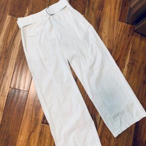 W by Worth White Cotton Wide Leg Pant with Belt